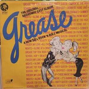 Grease Vinyl A New 50's Rock and Roll Musical The orginal Broadway cast album